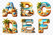 Summer Font Beach Alphabet Bundle, a Symbol Font by Bubble Pixel (Thumbnail 3 of 8)