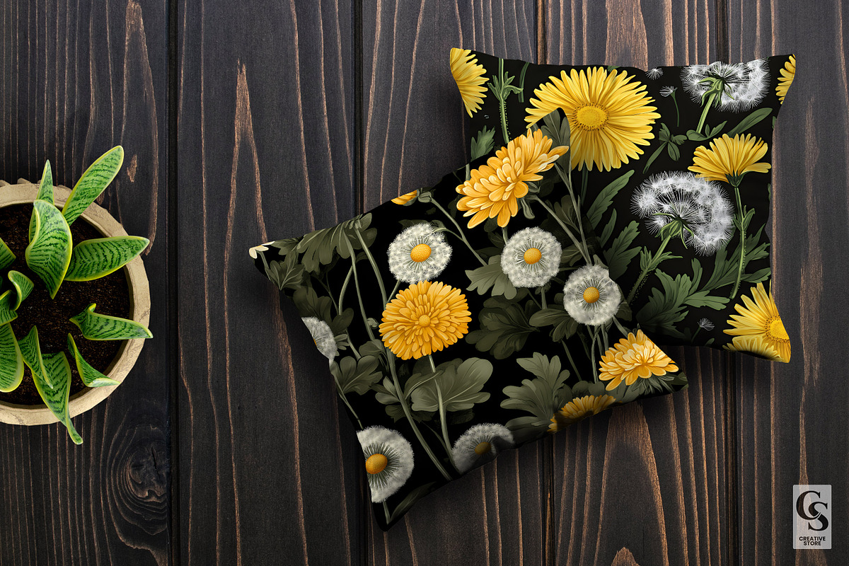 Cute Floral Dandelion Digital Papers, a Pattern Graphic by Creative Store (Photo 5 of 5)