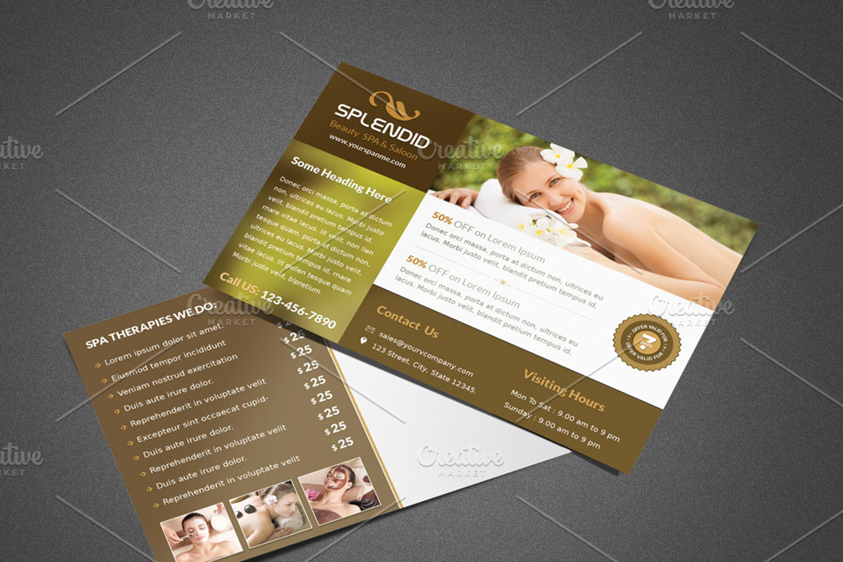 Splendid Beauty Spa / Salon Postcard, a Card Template by Saptarang (Photo 2 of 3)