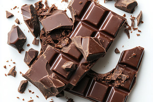 Dark Chocolate Bar Broken Pieces Del, a Food & Drink Photo by Pixeness Studio