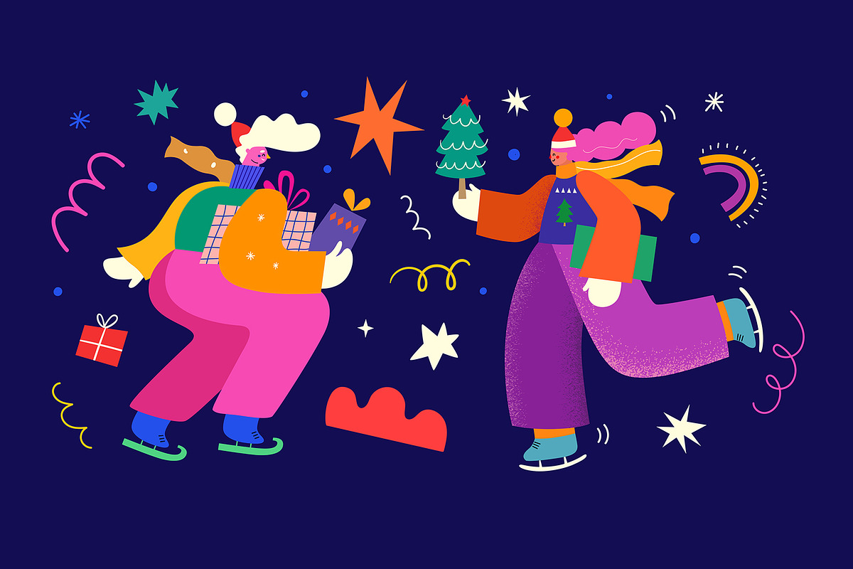 Merry Christmas and Happy New Year!, a Seasonal Illustration by MoleskoStudio (Photo 6 of 27)