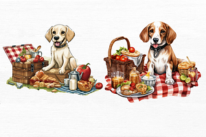 Picnic Dog Sublimation Clipart