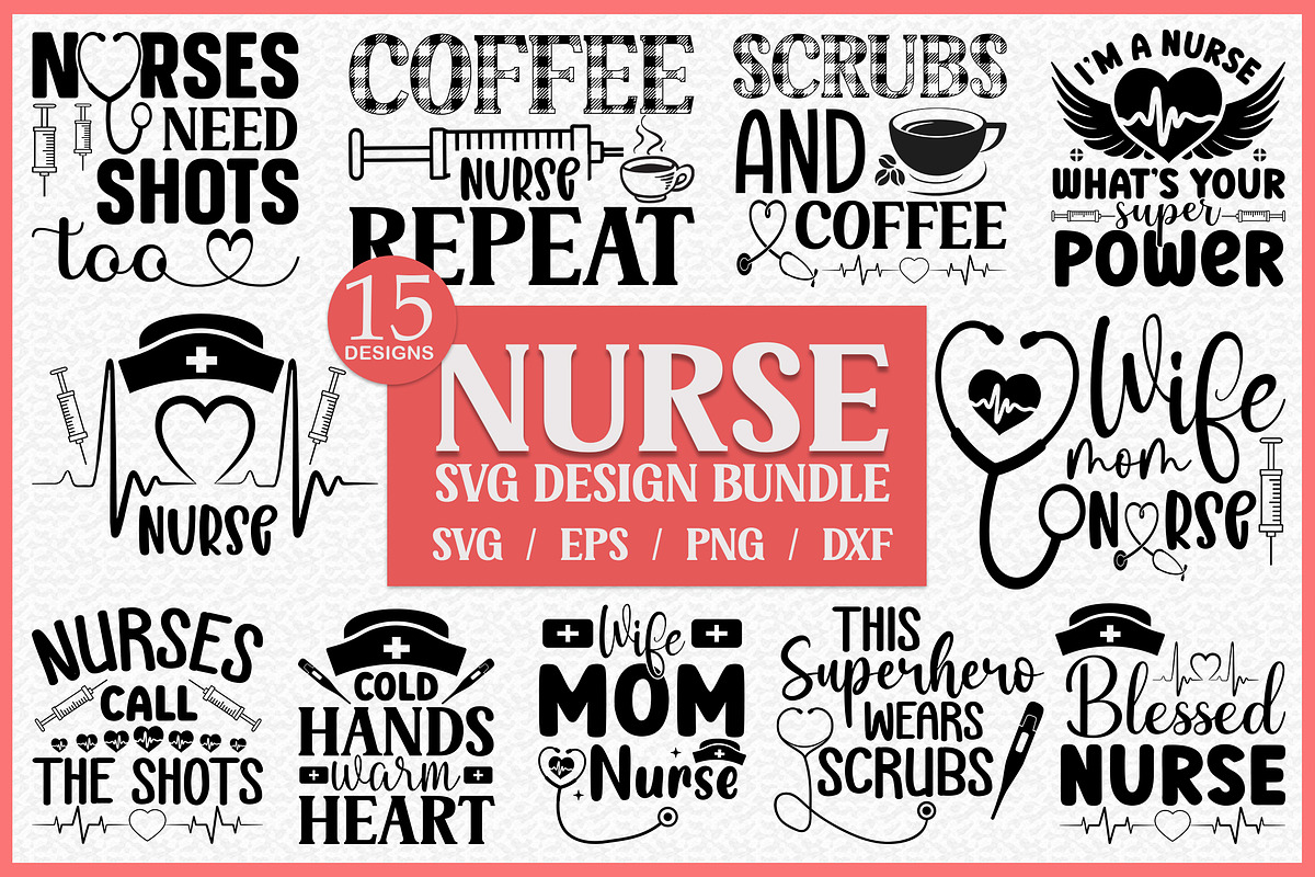 Nurse SVG Design Bundle, an Education Illustration by Crafticy (Photo 1 of 3)