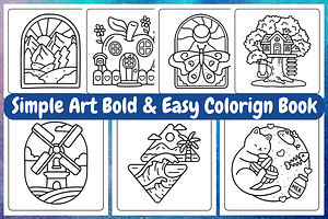 Simple Art Bold & Easy coloring Book, a Decorative Illustration by Coco Bloom