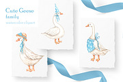 Cute geese watercolor clipart., an Illustration by SabinaWatercolorArt (Thumbnail 3 of 6)