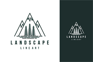 pine tree and river logo vector, a Branding & Logo Template by jundio studio