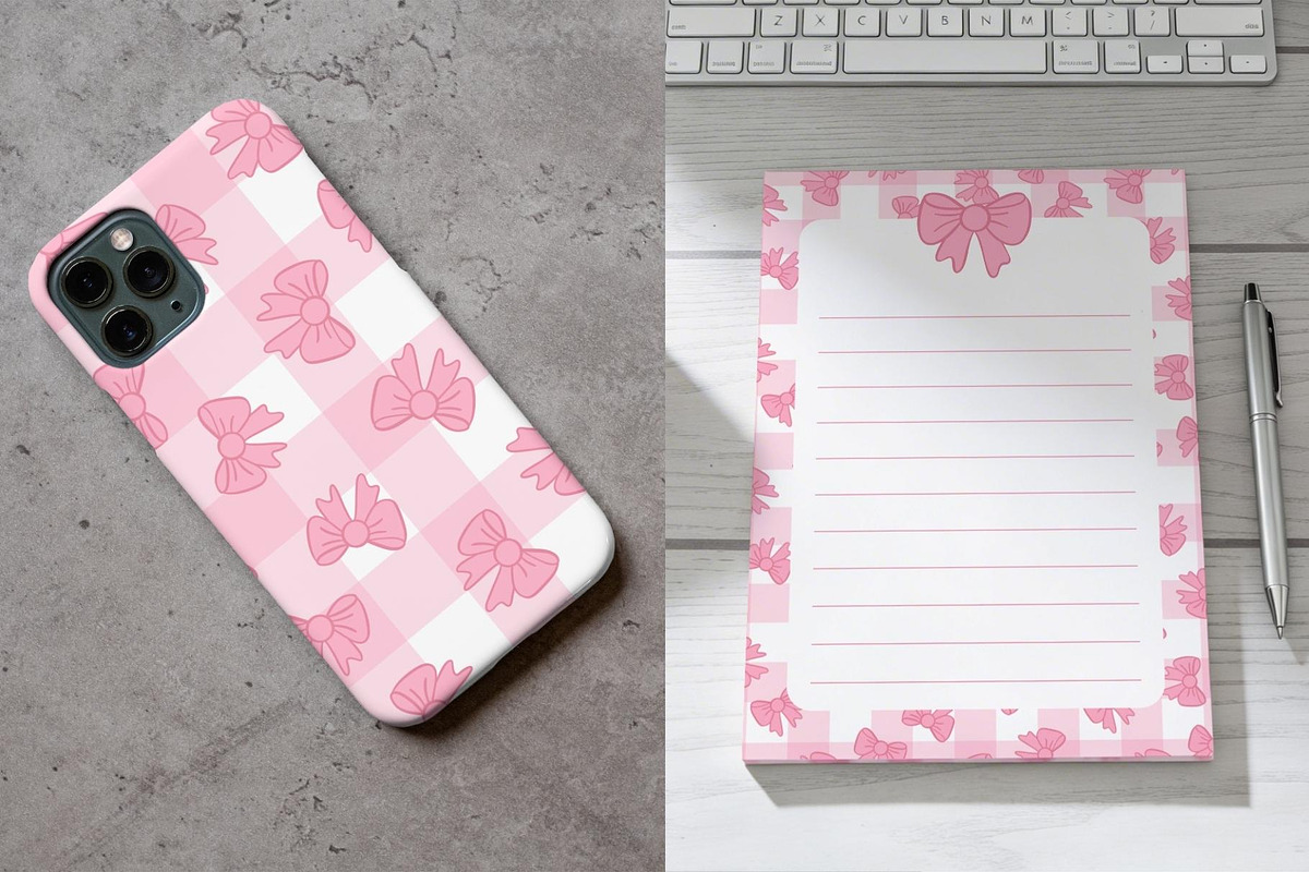 Pink Coquette Bow Seamless Pattern, a Pattern Graphic by Fern & Quill (Photo 3 of 6)