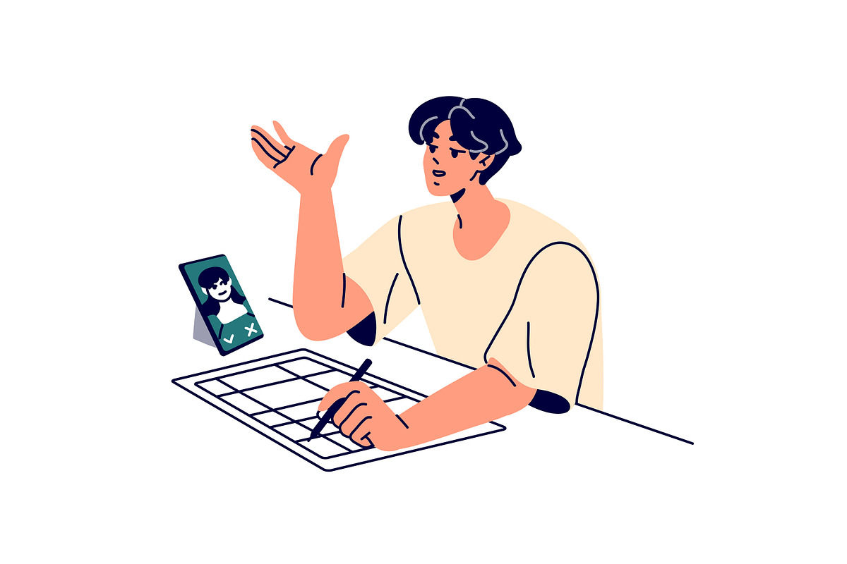 People study at desk set, an Education Illustration by PaperTrident (Photo 7 of 19)