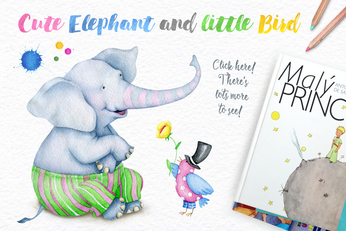40% OFF! Watercolor Animals + BONUS, an Animal Illustration by Eva Katerina (Photo 2 of 11)