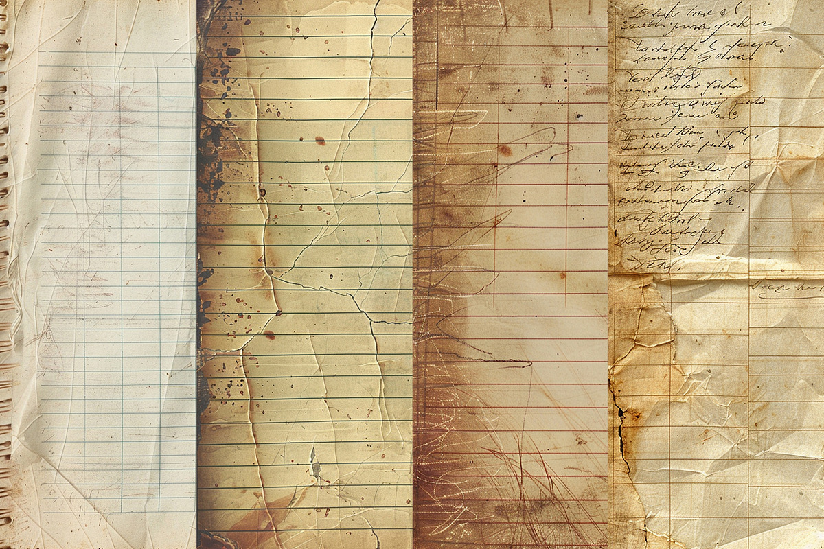 Grunge Lined Note Digital Papers, a Background Graphic by BonaDesigns (Photo 2 of 6)