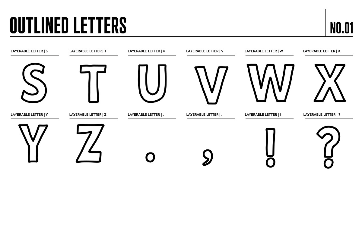 90 Hand Drawn Letters for Procreate, a Brush Add-On by Quiver Supply Co. (Photo 11 of 11)