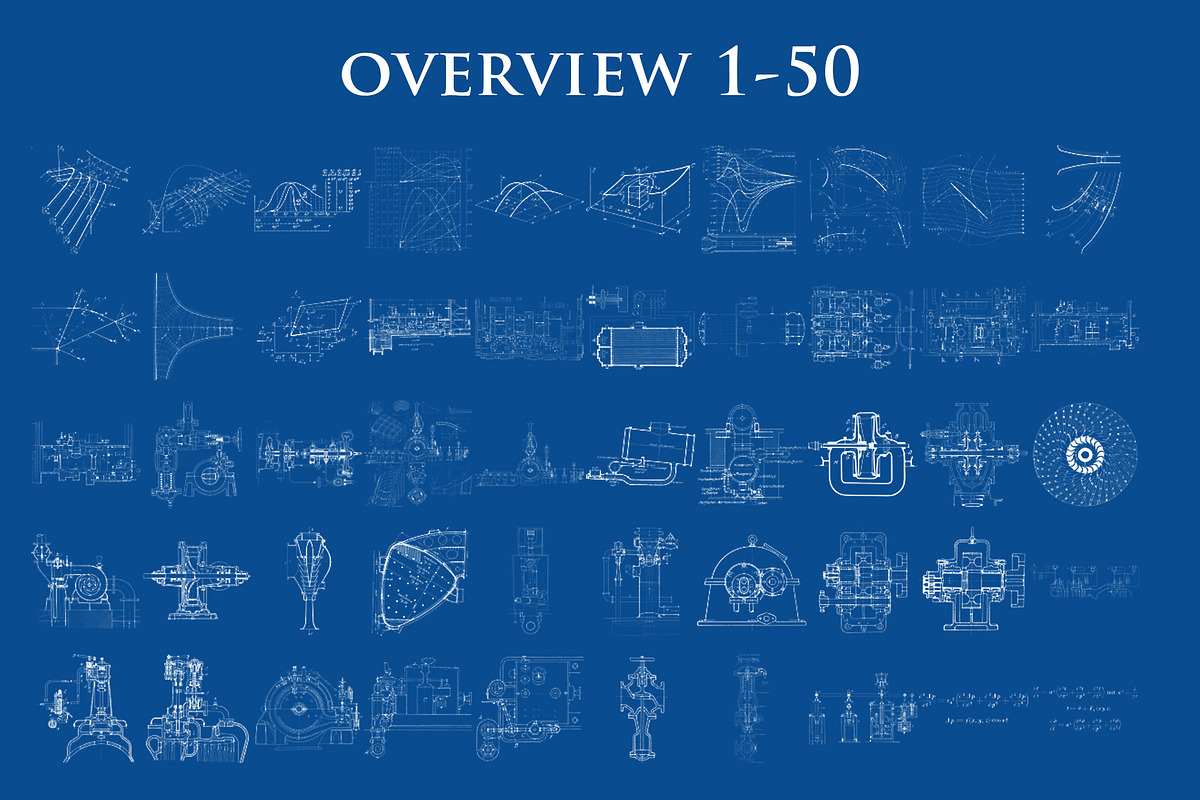 100 Blueprint Technology Brushes preview 3