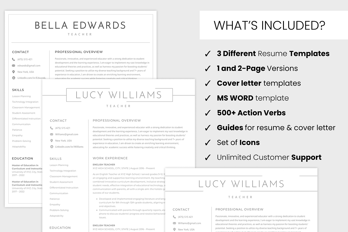 ATS Resume BUNDLE - Professional, a Resume Template by MondaySpark (Photo 3 of 10)