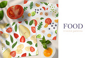 Healthy fresh food seamless patterns, a Pattern Graphic by Good Studio (Thumbnail 1 of 8)