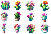 Watercolor Cactus Clipart, an Illustration by Designworld (Thumbnail 3 of 5)