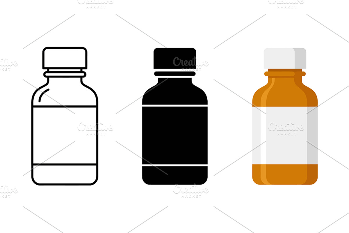 Medicine Bottle Vector Icons, an Object Graphic by Artonix (Photo 2 of 3)