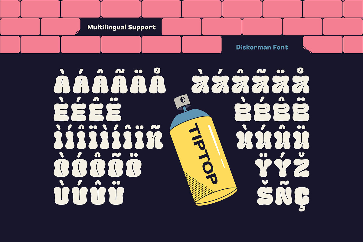 Diskorman – Bubbly Urban Graffiti, a Slab Serif Font by Tiptop Graphic (Photo 7 of 9)