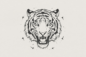 Roaring Tiger PNG, Wild Animal Art,, an Illustration by SharpMarketplace