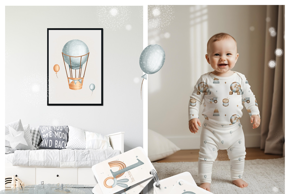 NEWBORN baby illustration & patterns, an Object Illustration by Linerisyart (Photo 6 of 17)