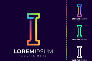 Initial letter i logo design