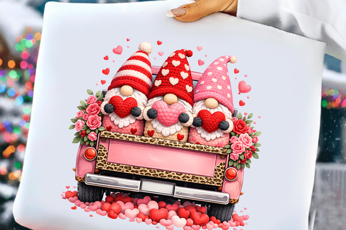 Gnomes Leopard Truck Valentine’s Day, an Illustration by DreamCafeArt (Photo 6 of 8)