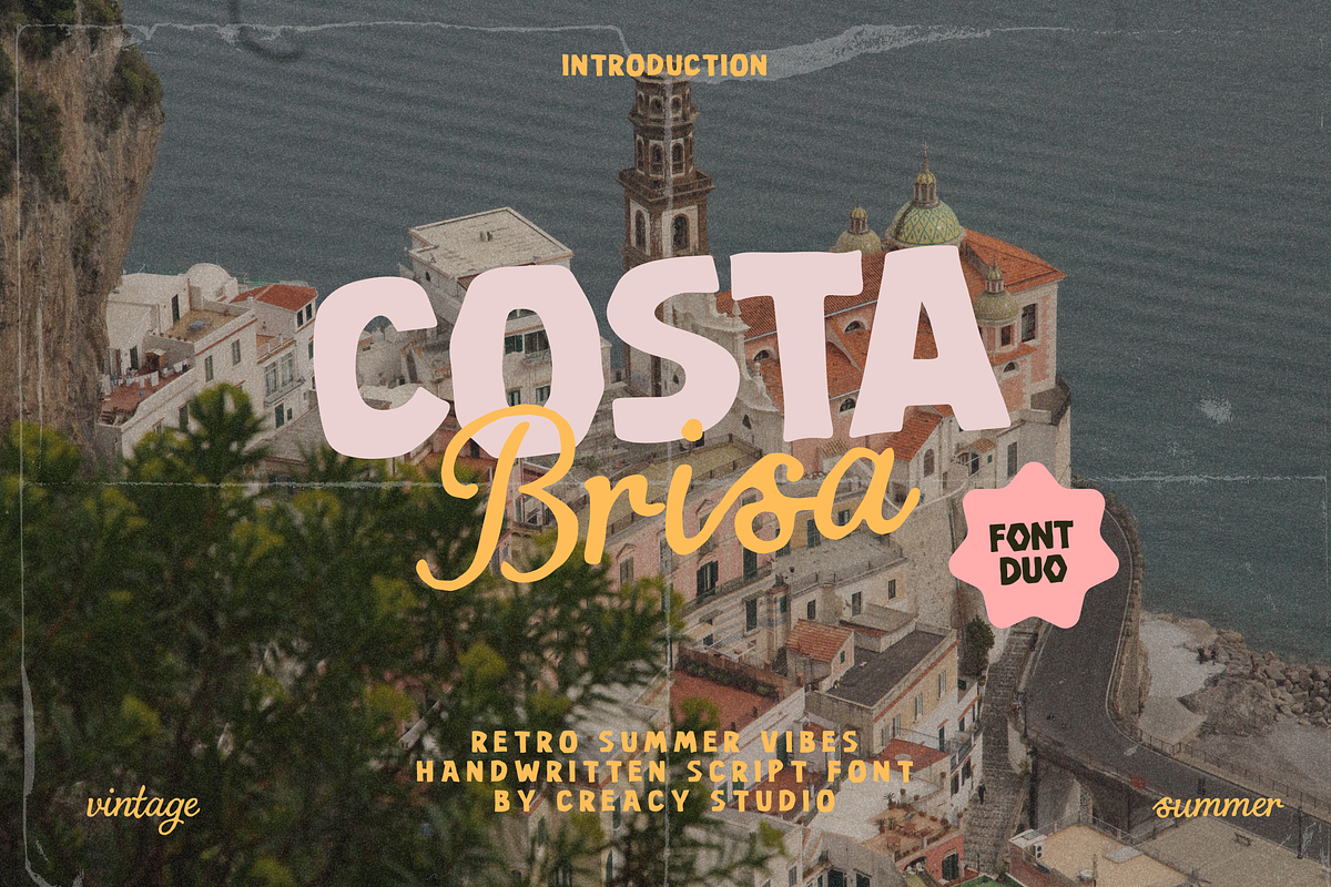 Costa Brisa – Retro Summer Font Duo, a Script Font by Creacy Studio (Photo 1 of 11)