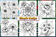 Flowers Adult Coloring Book, a Decorative Illustration by Design Station (Thumbnail 2 of 4)