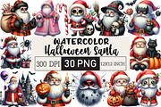 Halloween Santa Clipart, an Illustration by Black Bird Studio (Thumbnail 1 of 6)