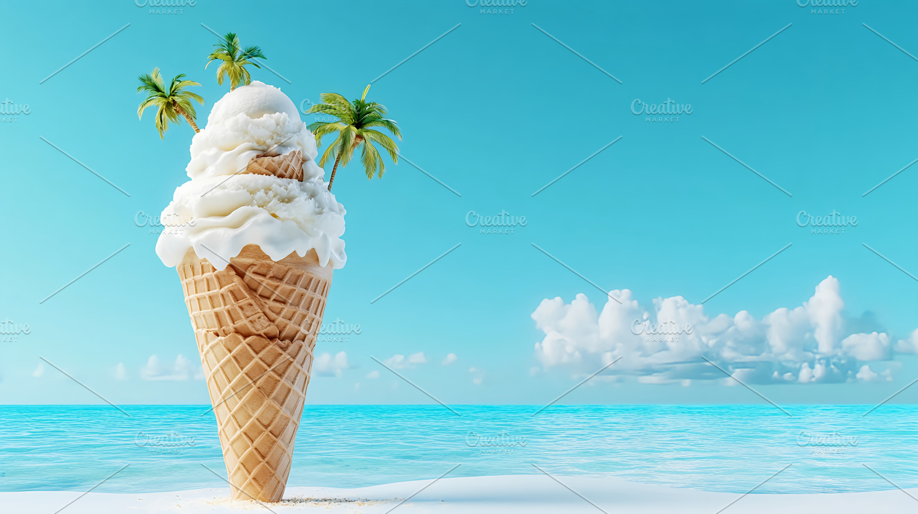 Creative vanilla ice cream cone, a Food & Drink Photo by LiliGraphie