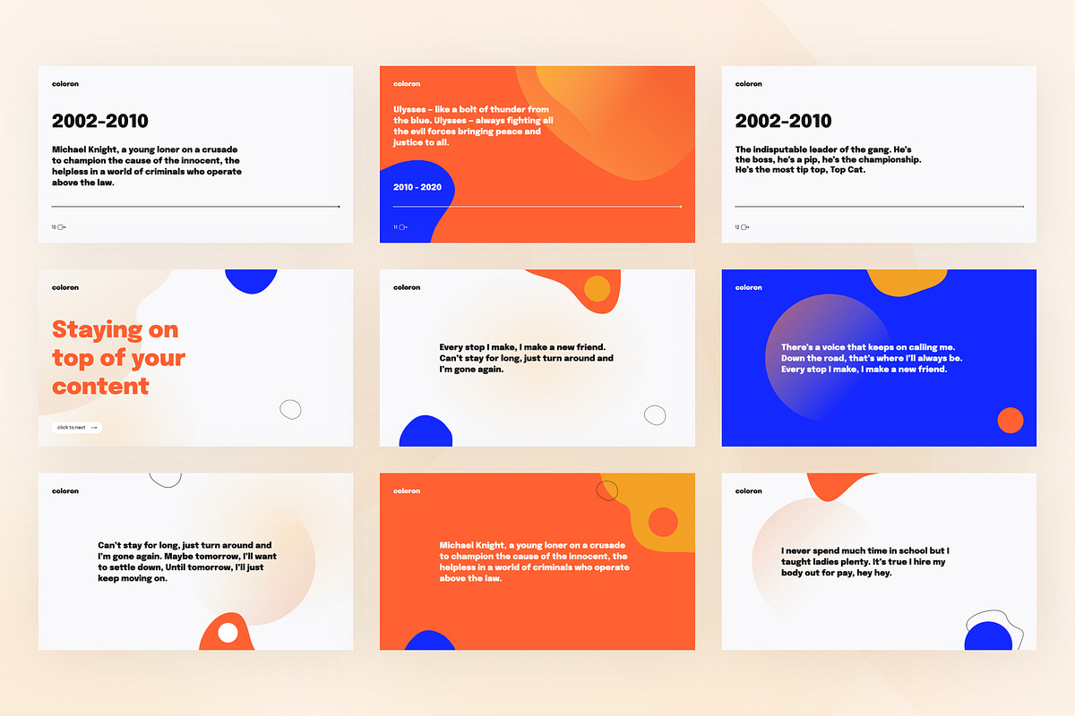 Coloron Creative PowerPoint Template, a Presentation Template by Vladislav Muslakov (Photo 7 of 16)