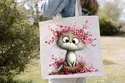 Whimsical Spring Cat Clipart Bundle, an Illustration by Canvas Craft (Thumbnail 6 of 7)