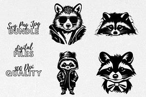 Raccoon SVG Bundle - Raccoon Clipart