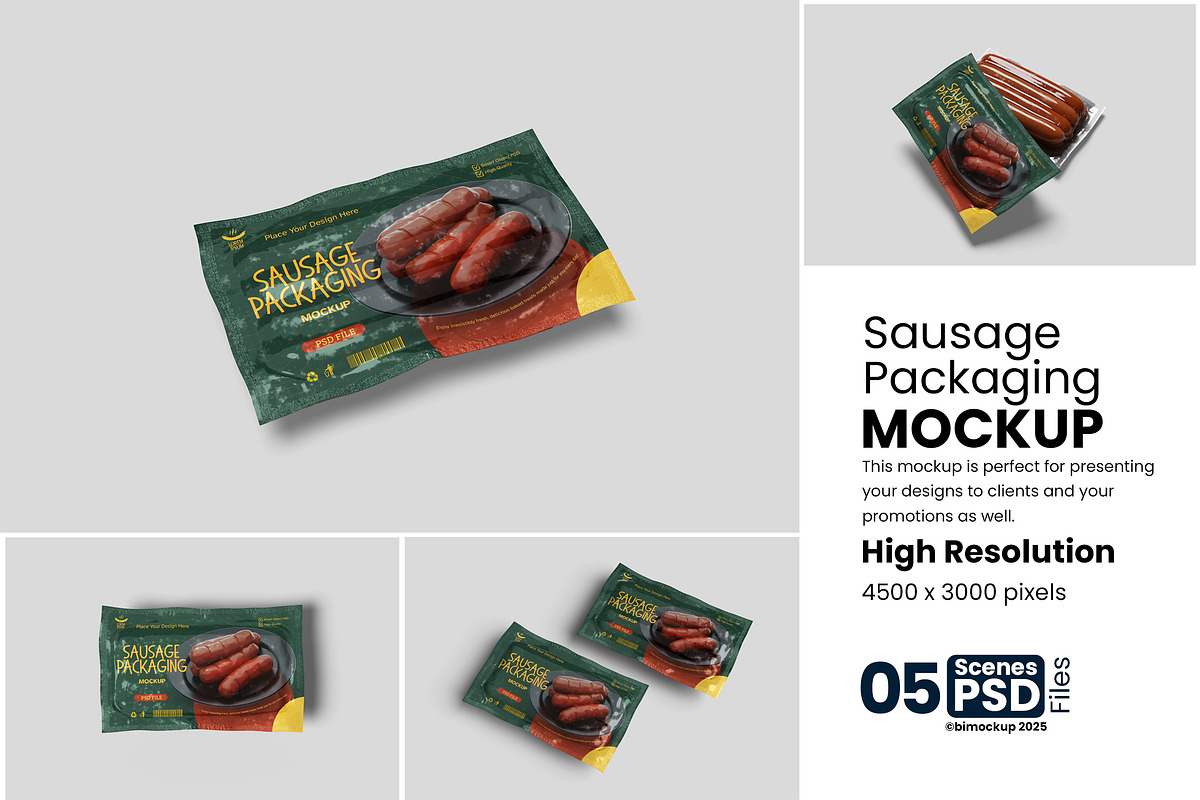 Sausage Packaging Mockup, a Product Mockup by bimockup (Photo 1 of 6)