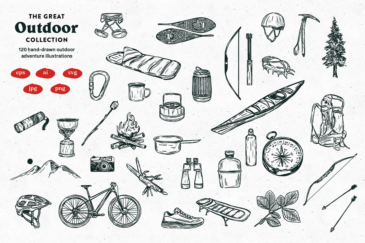 Outdoor Camping vector Illustrations, a Decorative Illustration by dicreate (Photo 3 of 16)