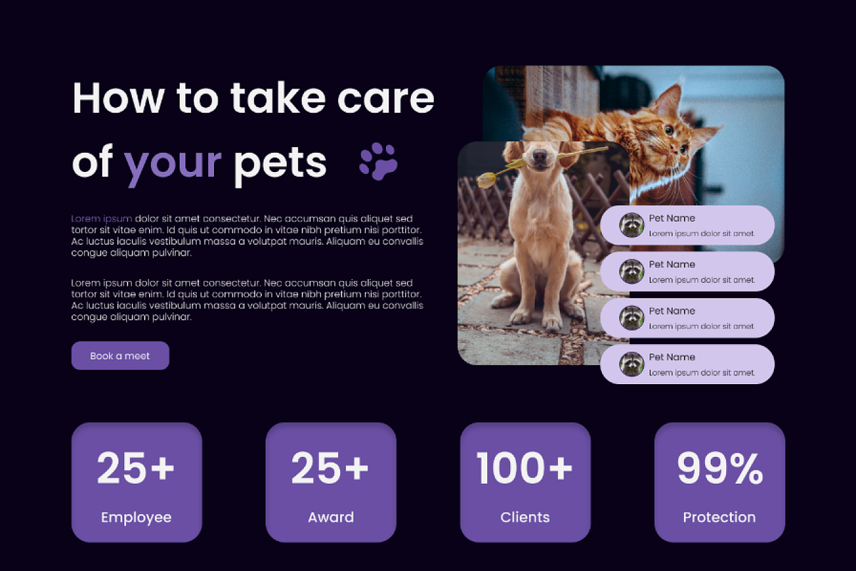 Agency Pet - Landing Page Kit, a Landing Page Template by Website Template (Photo 3 of 3)