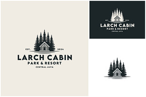 Log Cabin Pine Tree Forest Logo, a Branding & Logo Template by Enola99d