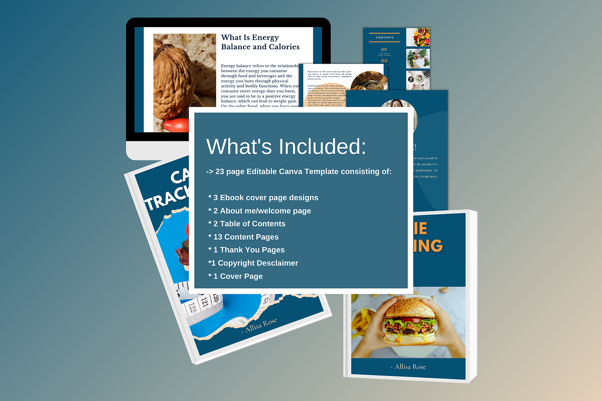 Calorie Tracking Guide, a Books & Magazine Mockup by Millennials Marketing (Photo 5 of 7)