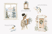 Winter watercolor clipart set, a Decorative Illustration by Patishop Art (Thumbnail 2 of 10)