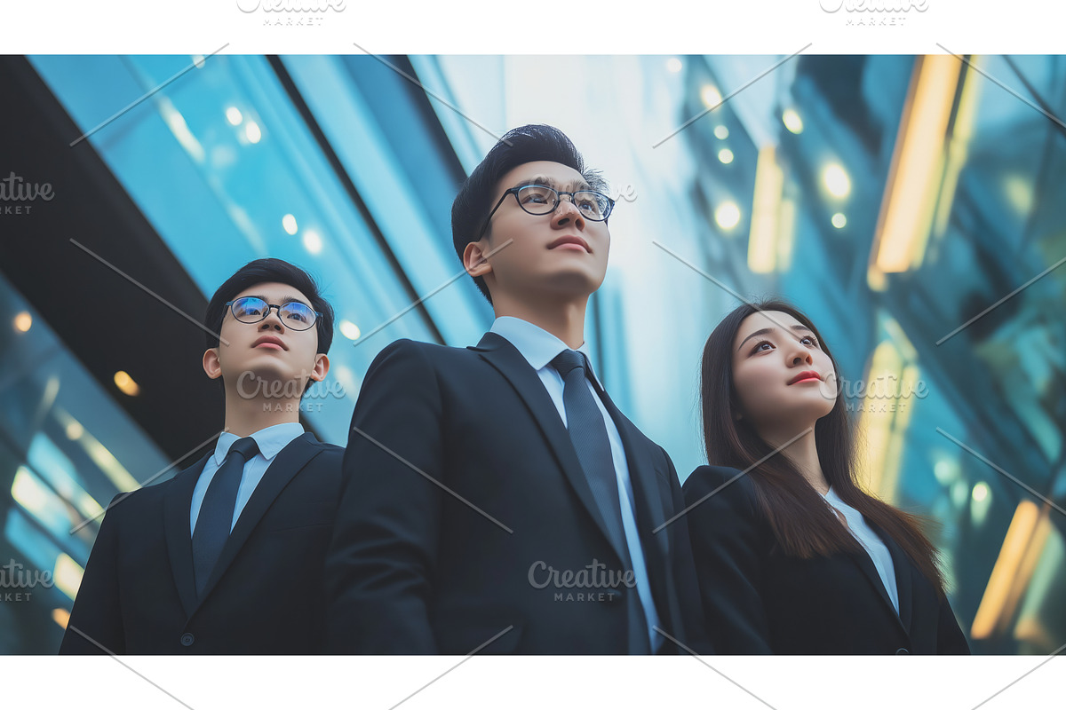 'Business Team Confident in City', a Person Illustration by CREATIVEDEF