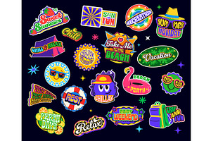 Travel and journey y2k stickers, an Object Illustration by Vector Tradition