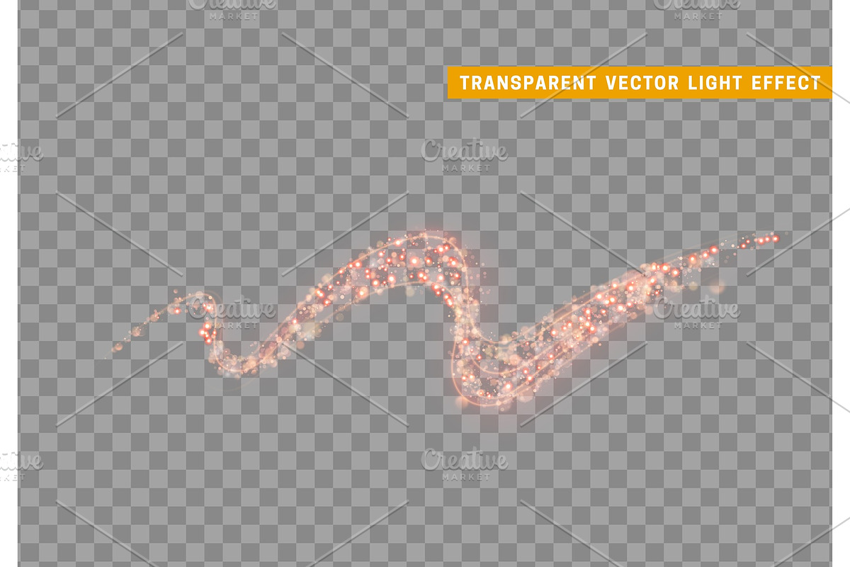 Magic light effect. Stardust red glitter. Sparkle star dust vector ...