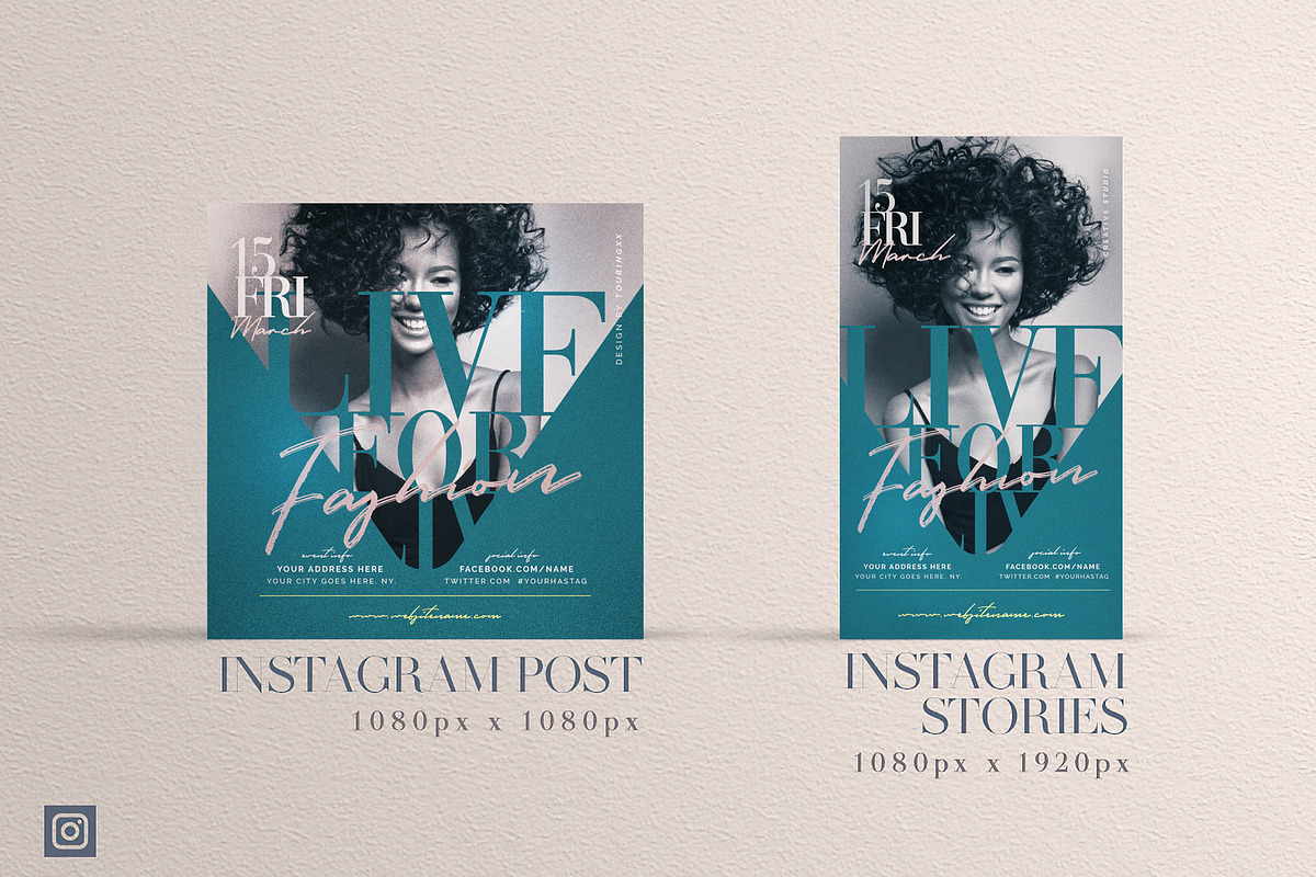 Live For Fashion Social Media Pack, a Social Media Template by Touringxx Creative Studio (Photo 7 of 8)