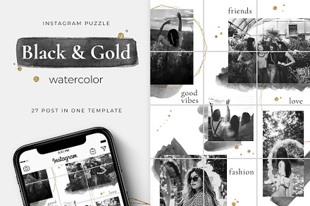 Black & Gold Instagram Puzzle