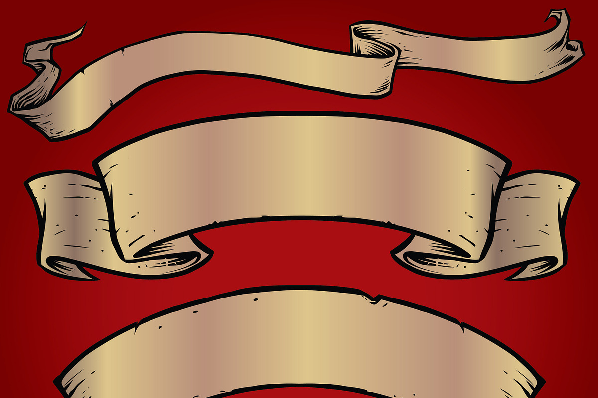 Hand-Drawn Banners, an Illustration by flylanddesigns