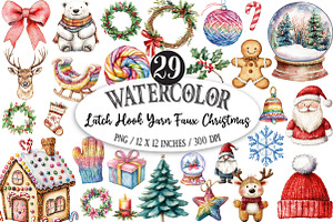 Latch Hook Yarn Faux Christmas, an Illustration by Designking