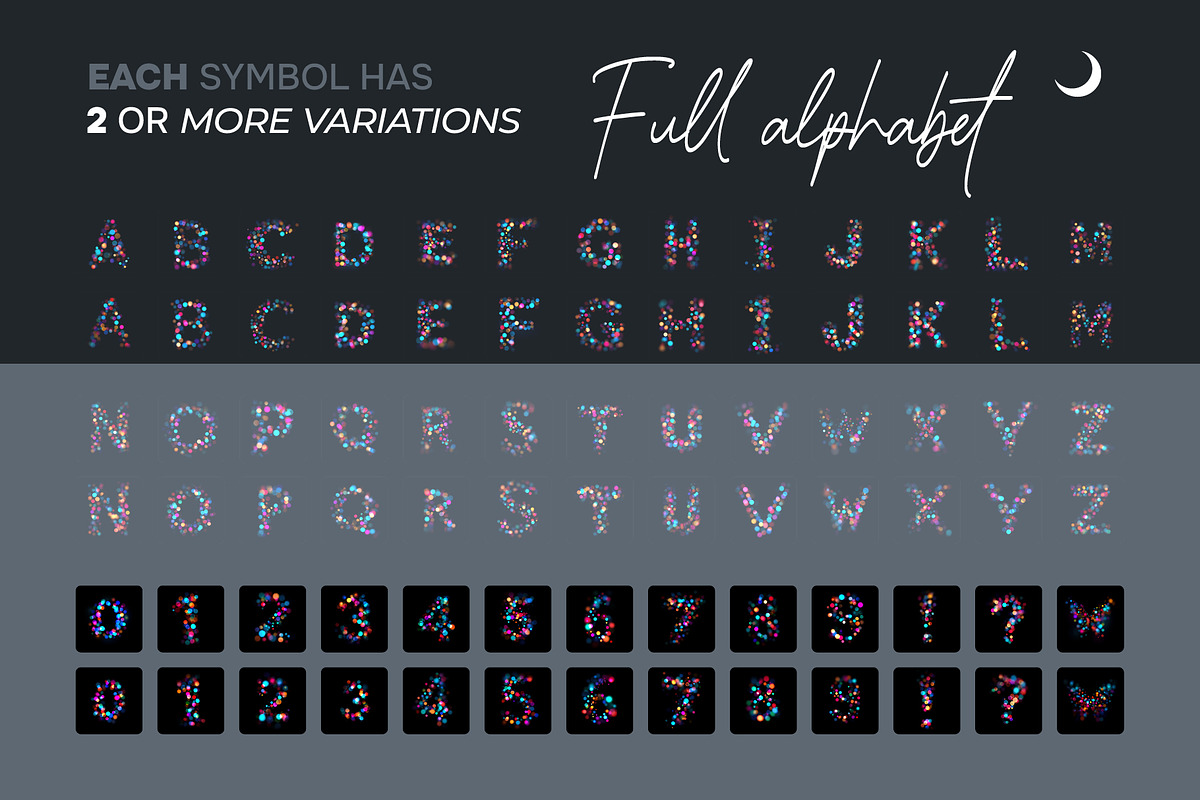 Colorful Bokeh Letters Overlays, a Symbol Font by PhotoSpirit (Photo 3 of 8)
