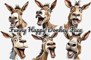 Funny Happy Donkey Face, an Illustration by Gemstone