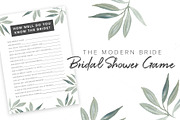 Modern Bridal Shower Game Template, a Stationery Template by Victoria Bilsborough (Thumbnail 1 of 2)