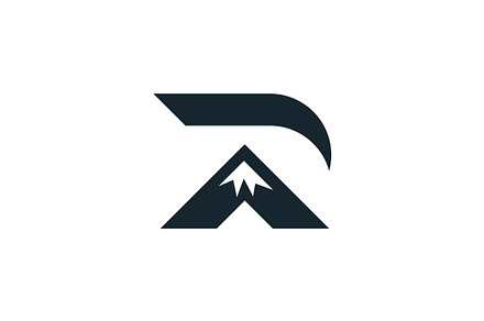 Letter R and Mountain Logo Design