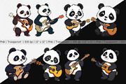 Guitar Panda Clipart, a Graphic by Artnoy (Thumbnail 2 of 5)